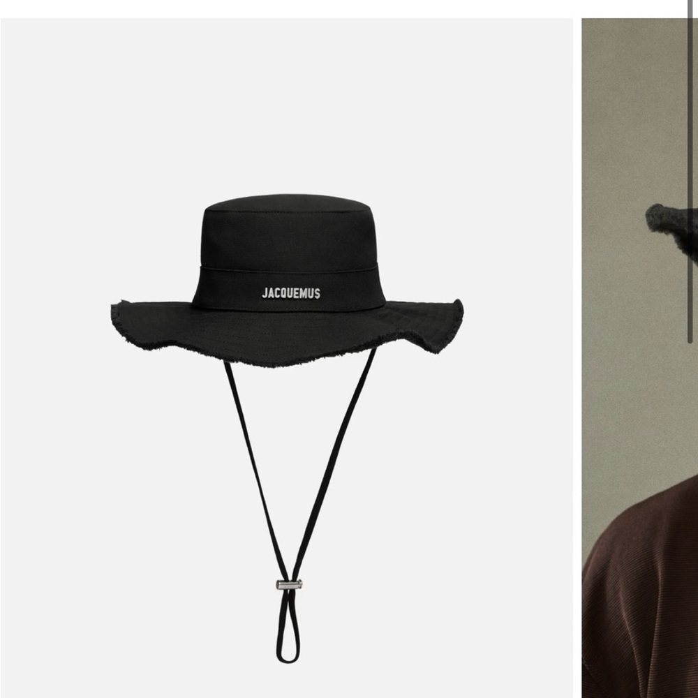 Jacquemus Black Frayed Edge Hat